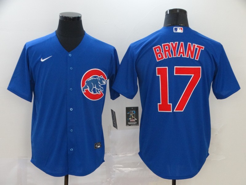 Men's Chicago Cubs Kris Bryant #17 Blue Baseball Jersey